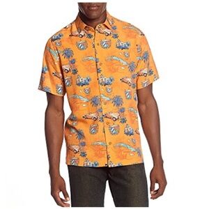 Paradise Collection Silk Tropical Hawaiian Cuba Button Down Shirt